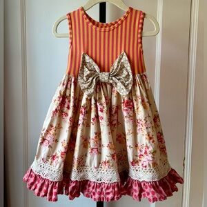 Persnickety | Mixed Floral and Stripes Spring Dress | 3 Years